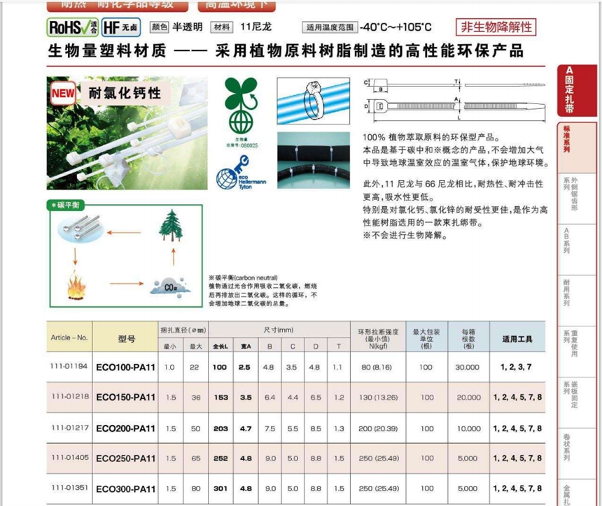 EC0300-PA11海爾曼太通hellermanntyton扎線帶111-01351，尼龍11材質(zhì)